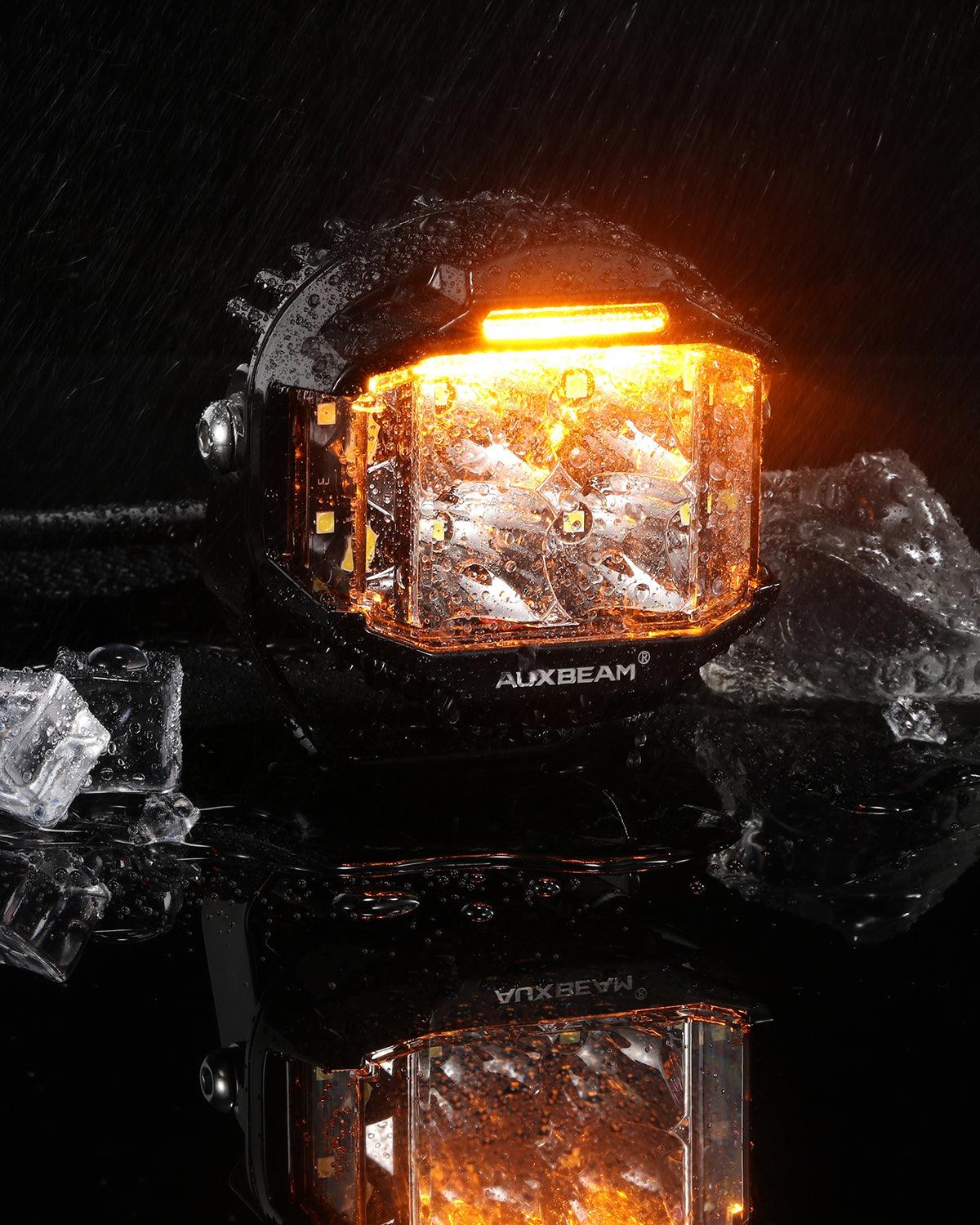 V-MAX Series | 4 Inch 92W 8960LM Spot Beam Side Shooter LED Round Pod Lights with Amber DRL - Image 10