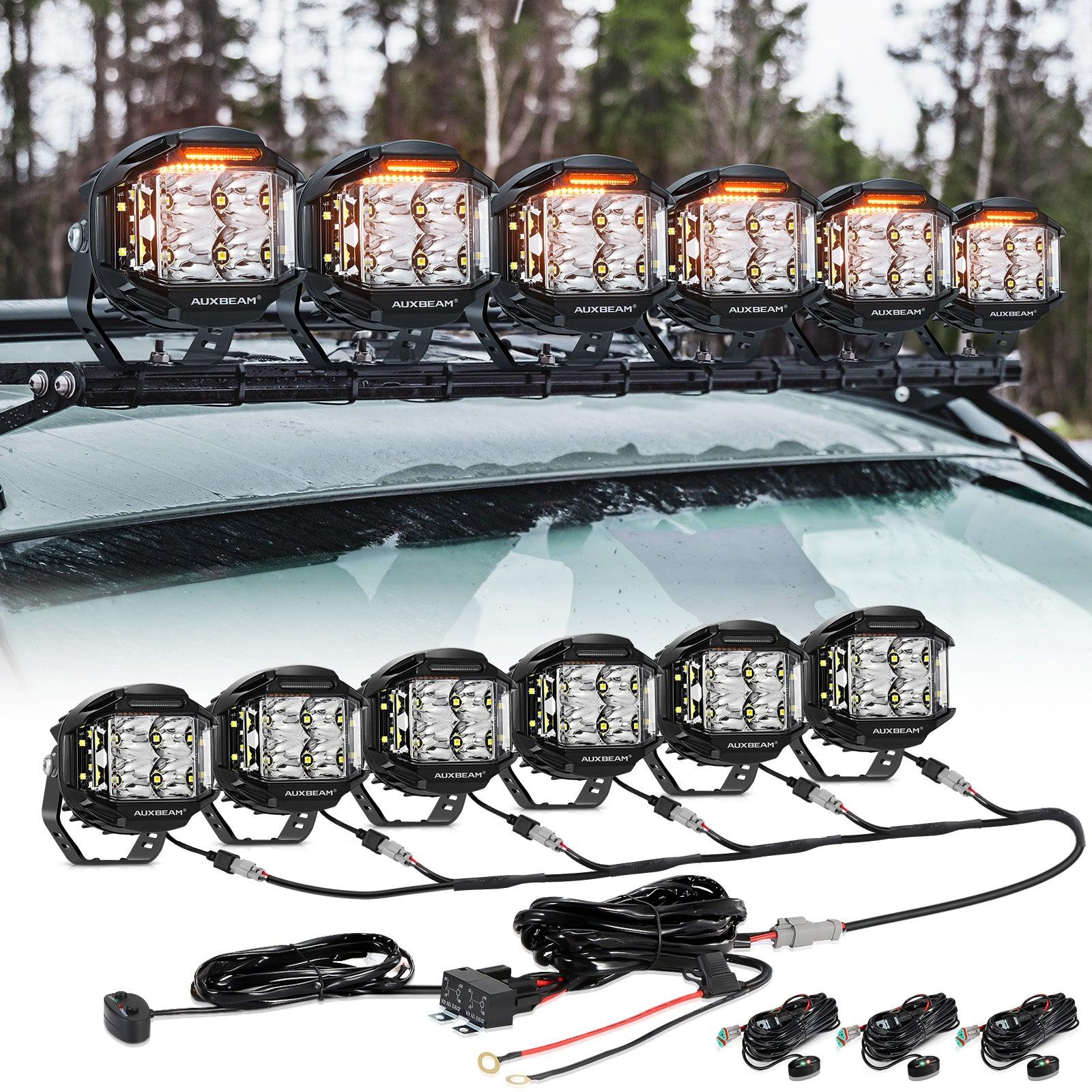 V-MAX Series | 4 Inch 92W 8960LM Spot Beam Side Shooter LED Round Pod Lights with Amber DRL - Image 15