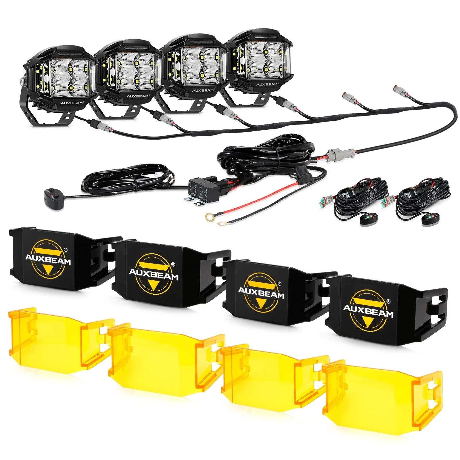V-MAX Series | 4 Inch 92W 8960LM Spot Beam Side Shooter LED Round Pod Lights with Amber DRL - Image 17