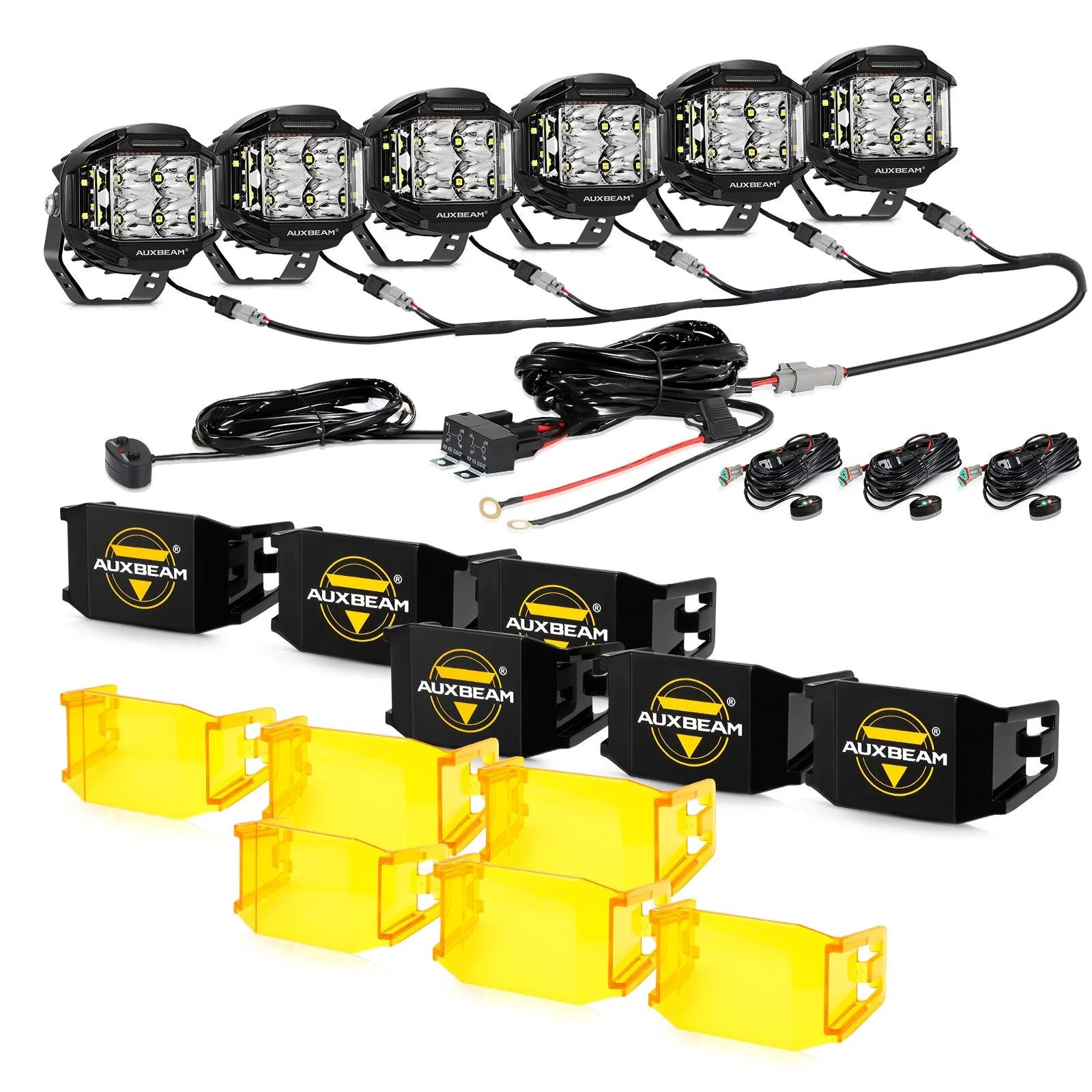 V-MAX Series | 4 Inch 92W 8960LM Spot Beam Side Shooter LED Round Pod Lights with Amber DRL - Image 18