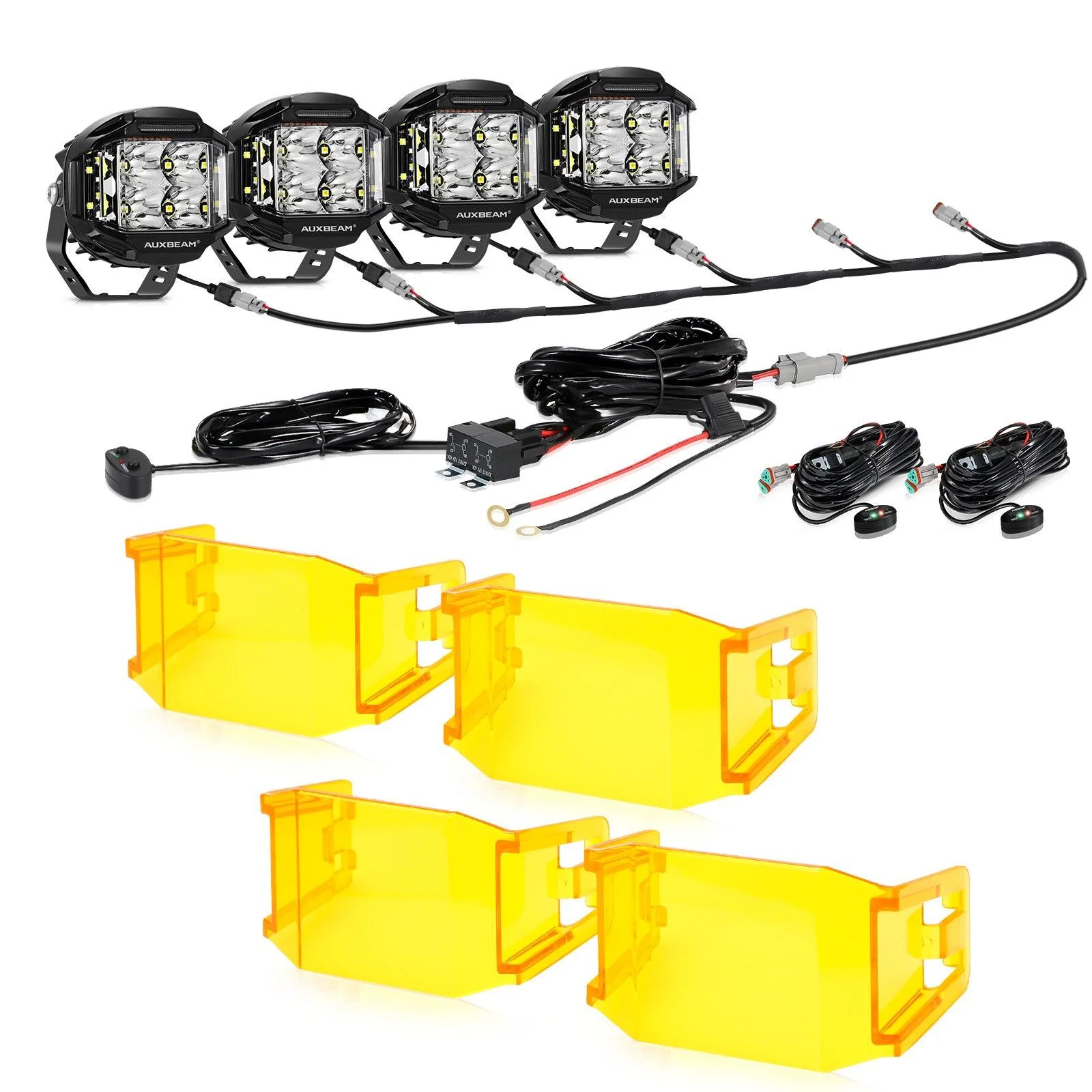 V-MAX Series | 4 Inch 92W 8960LM Spot Beam Side Shooter LED Round Pod Lights with Amber DRL - Image 19