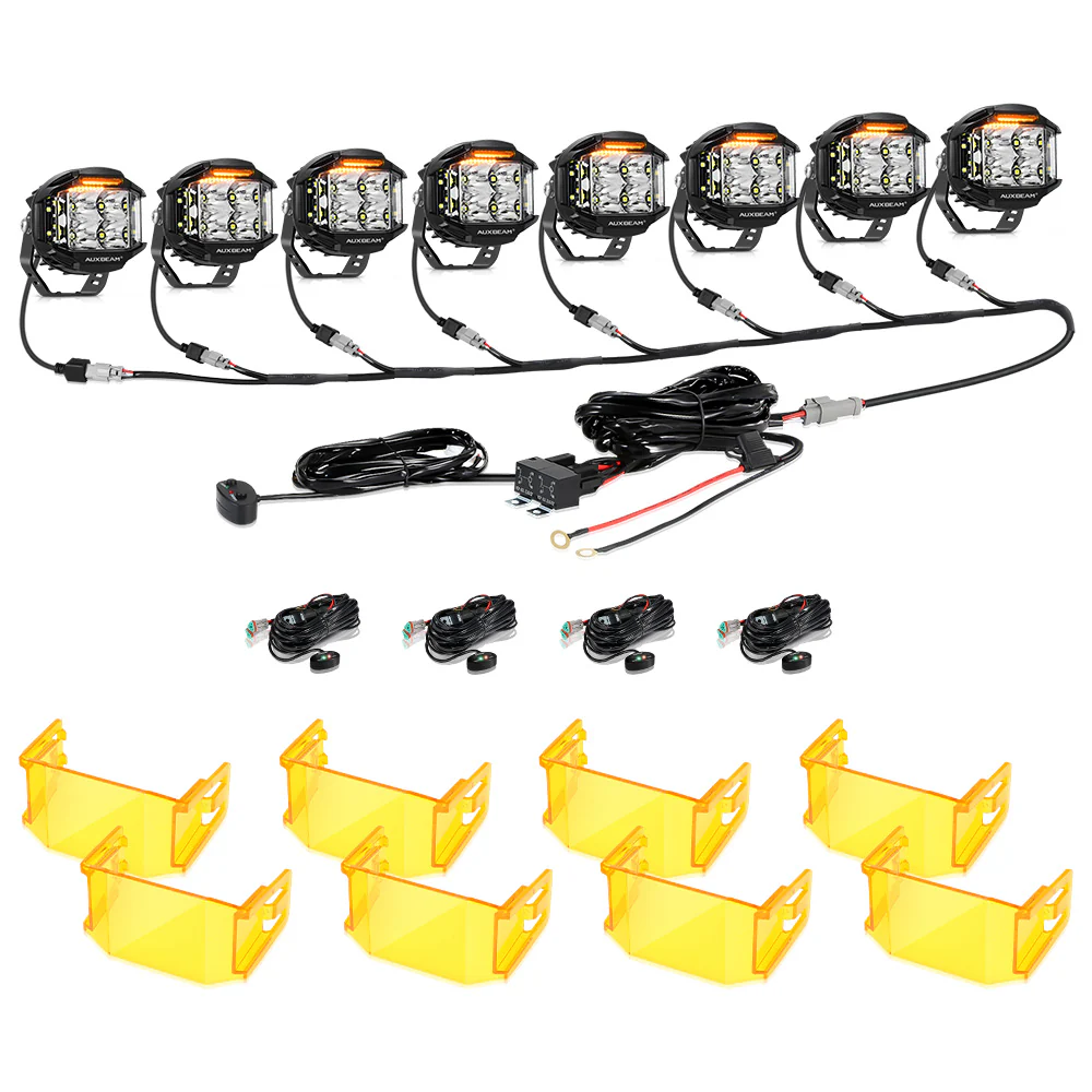 V-MAX Series | 4 Inch 92W 8960LM Spot Beam Side Shooter LED Round Pod Lights with Amber DRL - Image 21