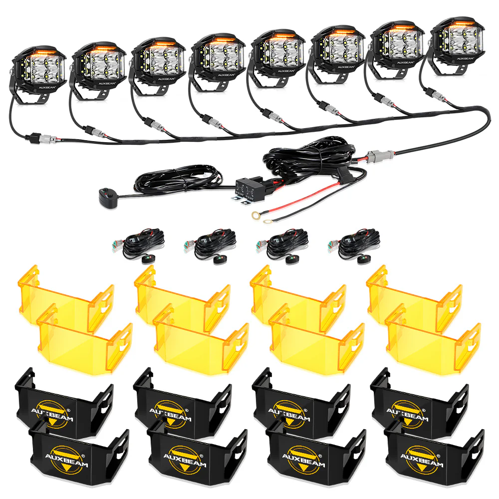 V-MAX Series | 4 Inch 92W 8960LM Spot Beam Side Shooter LED Round Pod Lights with Amber DRL - Image 22