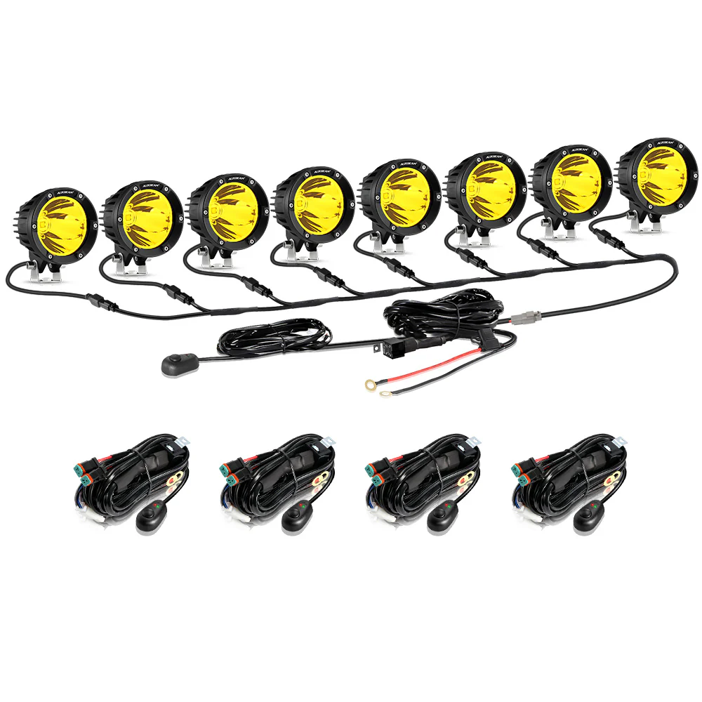 C4 Series | 4 Inch 100W Spot Round LED Pods Amber LED Driving Lights - Image 22