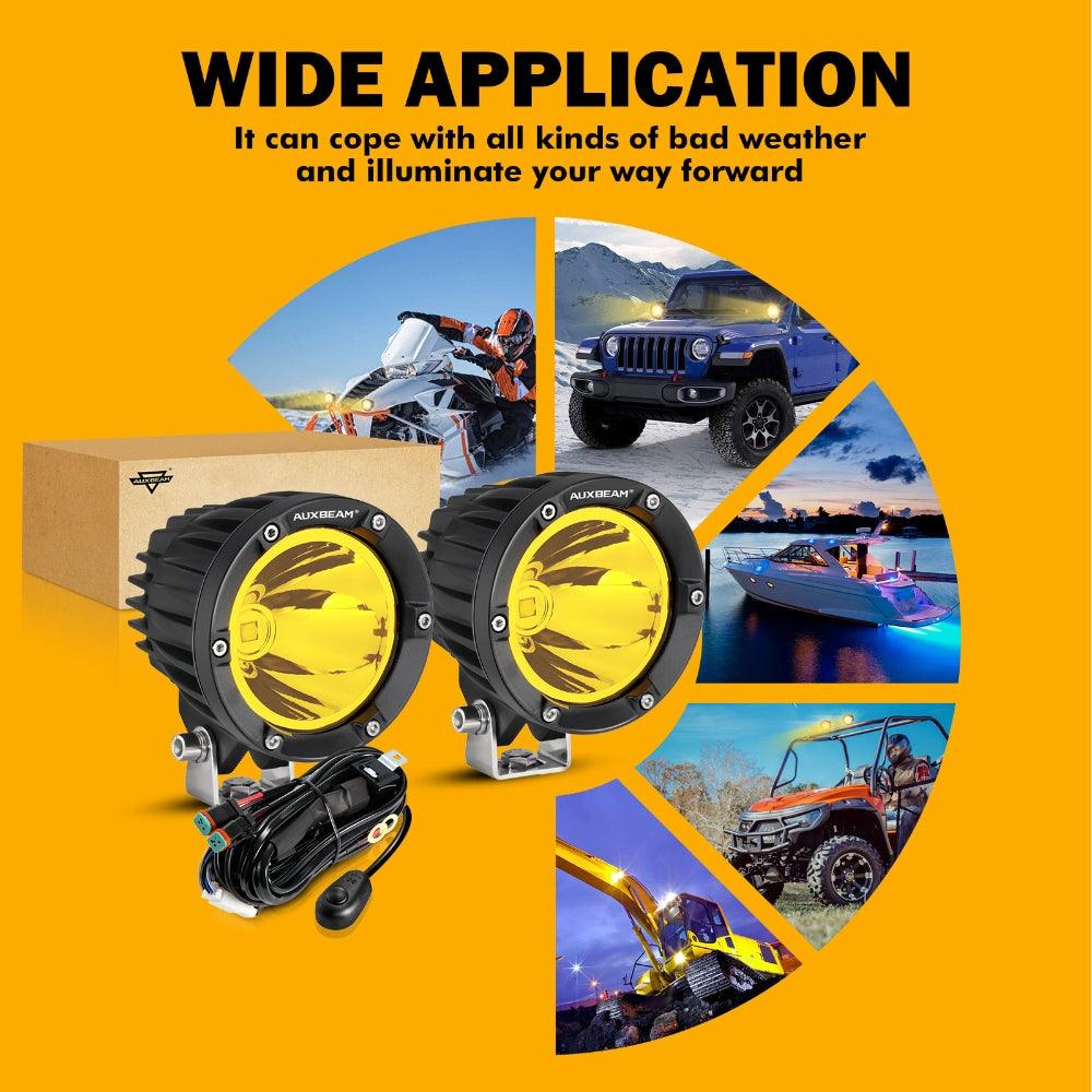 C4 Series | 4 Inch 100W Spot Round LED Pods Amber LED Driving Lights - Image 7