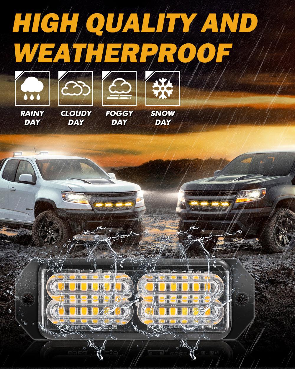 (4PSC/SET) 24LED Emergency Surface Mount Grill Strobe Light for Trucks Vehicles ATV RV Cars Van - Image 4