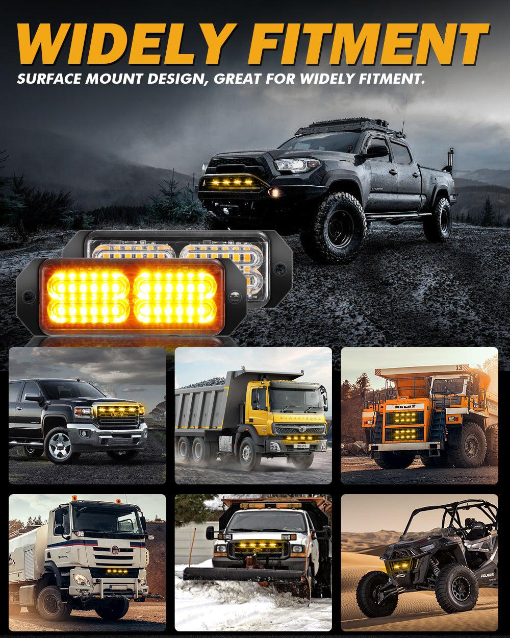 (4PSC/SET) 24LED Emergency Surface Mount Grill Strobe Light for Trucks Vehicles ATV RV Cars Van - Image 5