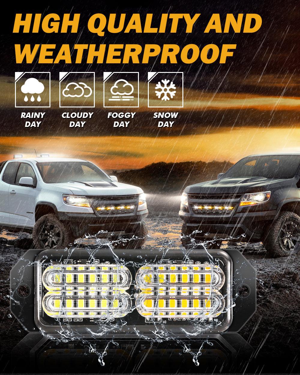 (4PSC/SET) 24LED Emergency Surface Mount Grill Strobe Light for Trucks Vehicles ATV RV Cars Van - Image 4