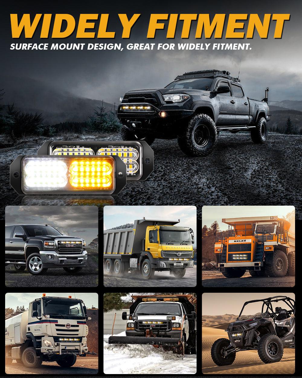 (4PSC/SET) 24LED Emergency Surface Mount Grill Strobe Light for Trucks Vehicles ATV RV Cars Van - Image 5