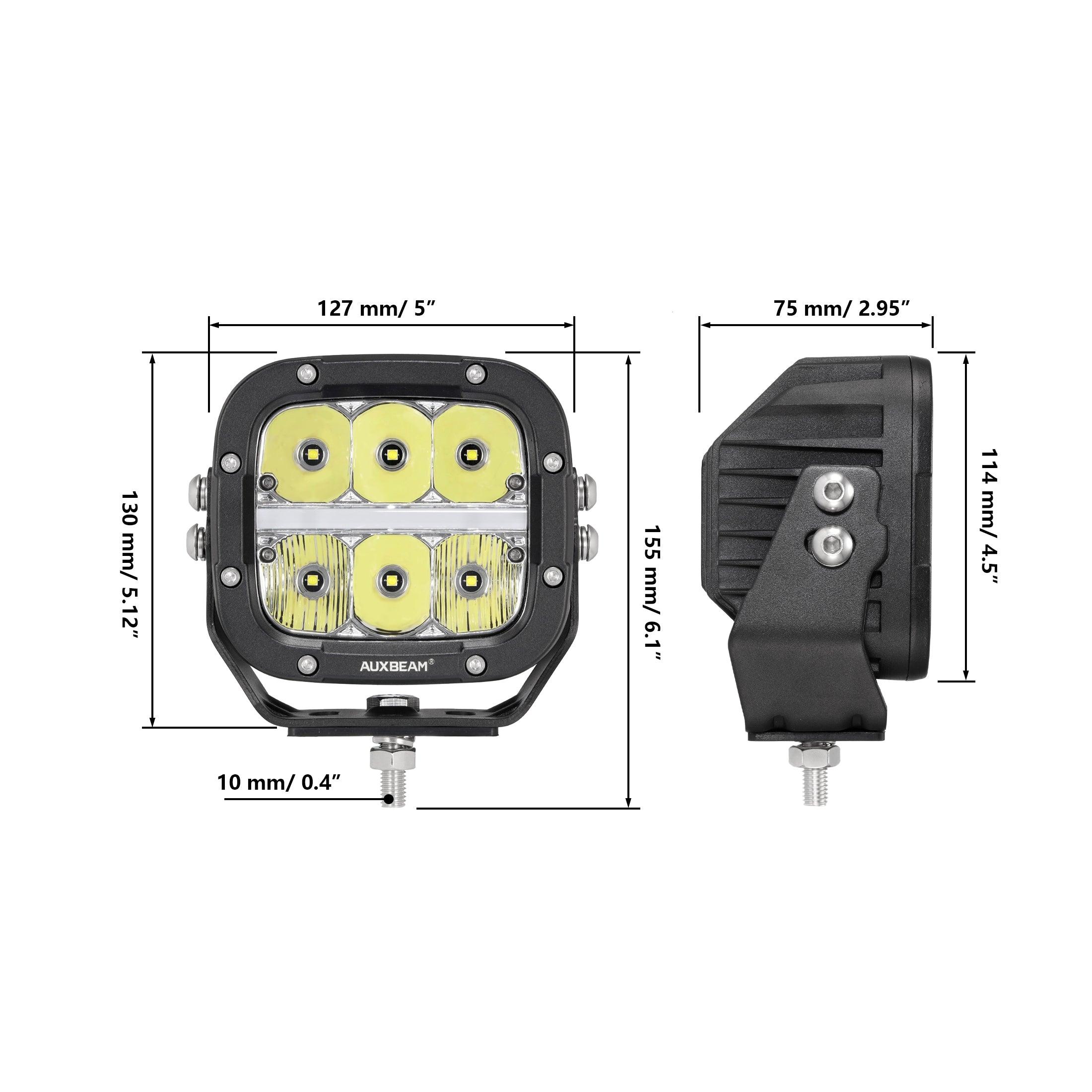 XP-ULTRA Series 5 Inch 132W 15600LM White/Amber LED Pods Driving Light with Amber DRL - Image 20
