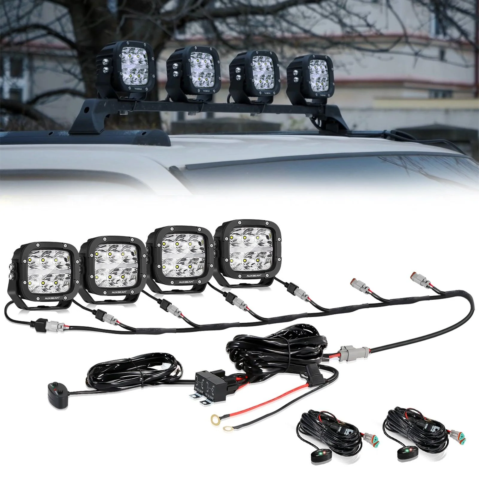 XP-ULTRA Series 5 Inch 132W 15600LM White/Amber LED Pods Driving Light with Amber DRL - Image 41