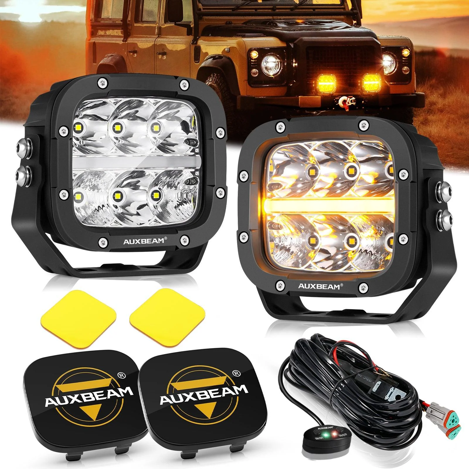 XP-ULTRA Series 5 Inch 132W 15600LM White/Amber LED Pods Driving Light with Amber DRL - Image 45