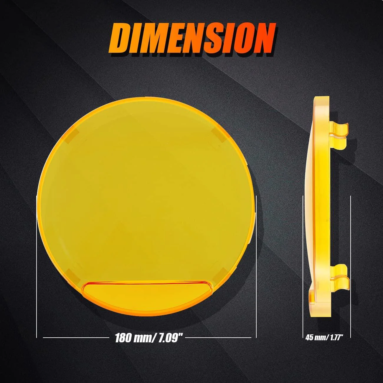 (2pcs/set) 7 Inch Round LED Driving Light Amber Cover Light Shield Cover - Image 3