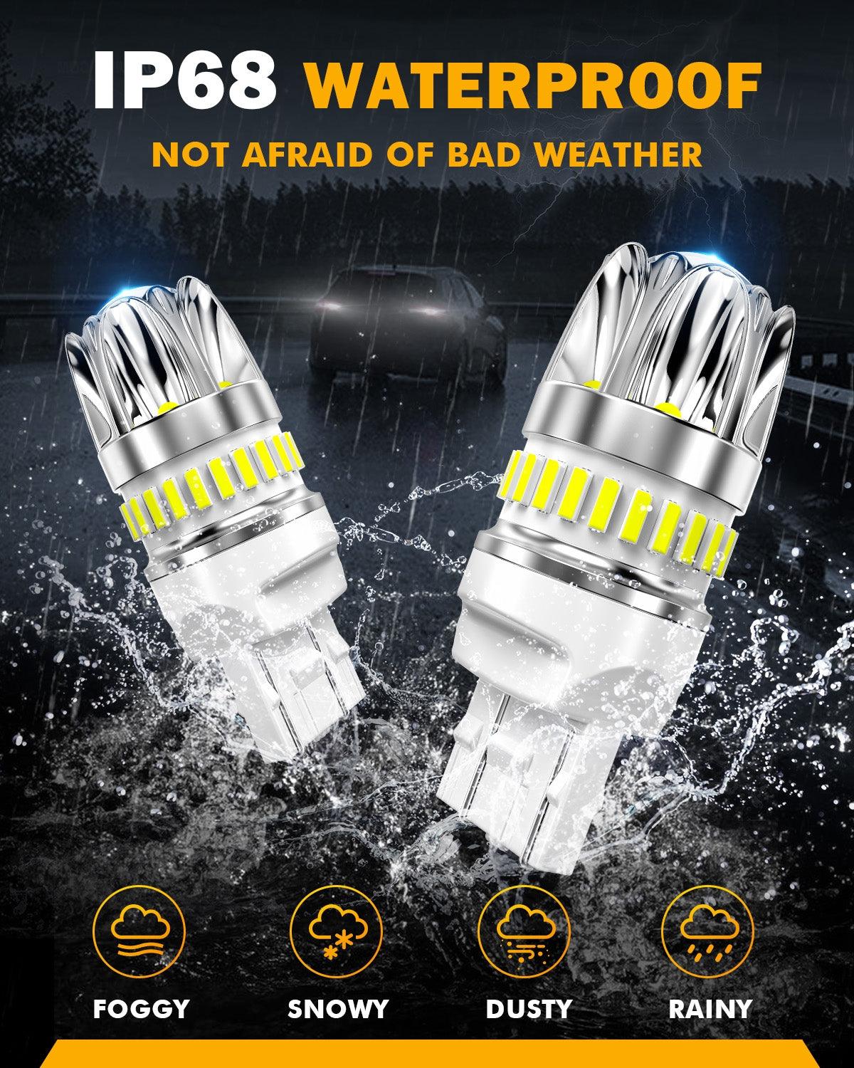 T20 7443 7440 LED Backup Reverse/Turn Signal/Brake Tail Light Bulbs 14W 6000LM CAN-Bus Error Free 6500K White Y2 Series | 2 Bulbs - Image 8