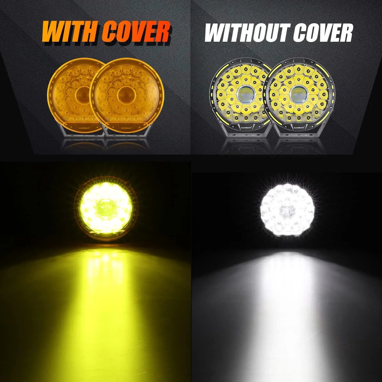 (2pcs/set) 9 Inch Round LED Driving Light Amber Cover Light Shield Cover - Image 3