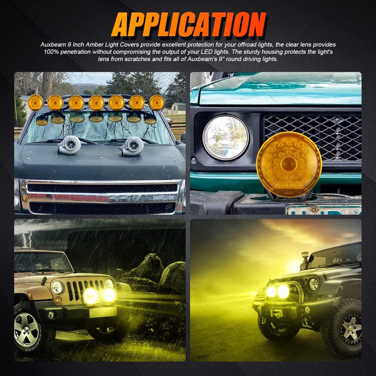 (2pcs/set) 9 Inch Round LED Driving Light Amber Cover Light Shield Cover - Image 8