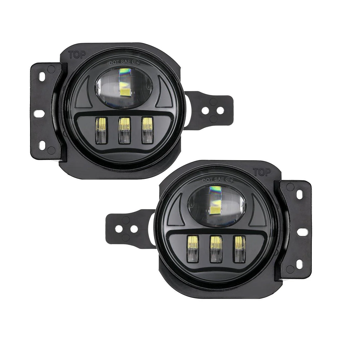 9'' Round RGB LED Headlights Bluetooth Control with DRL & 4'' 30W LED Fog Lights with Adapter Ring for Jeep Wrangler JL 2018-2019 - Image 9