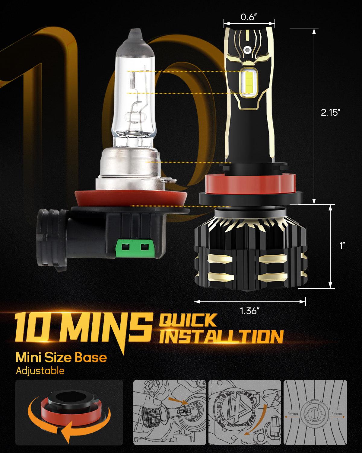 9005+H11 LED Headlight Bulbs 120W 25000LM GX Series Brightest 6500K Cool White | 4 Bulbs - Image 12