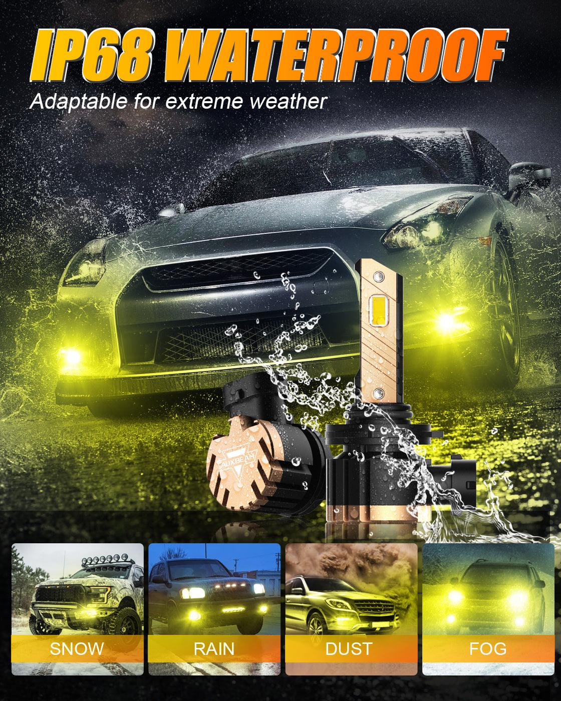 9006 HB4 LED Fog Light/DRL Bulbs 44W 8000LM 3000K Golden Yellow Z3 Series | 2 Bulbs - Image 3