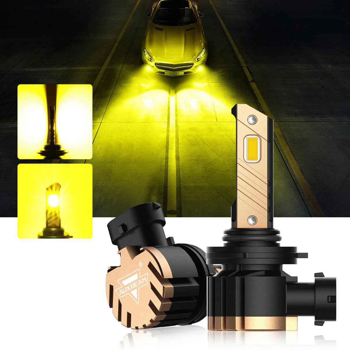 9006 HB4 LED Fog Light/DRL Bulbs 44W 8000LM 3000K Golden Yellow Z3 Series | 2 Bulbs - Image 7