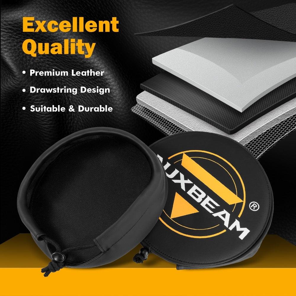 (2pcs/set) 9 Inch Round LED Driving Light Black Leather Cover Light Shield Cover - Image 4