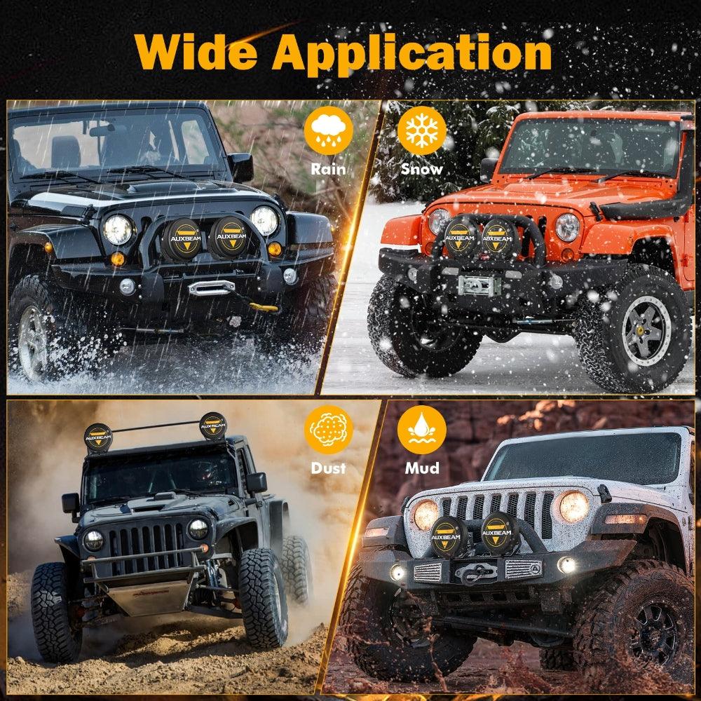 (2pcs/set) 9 Inch Round LED Driving Light Black Leather Cover Light Shield Cover - Image 6