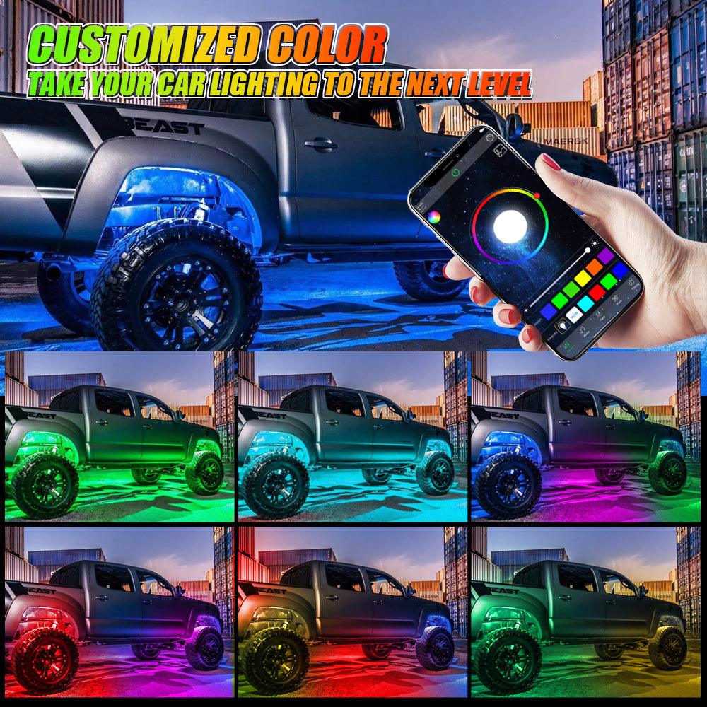 Magic Dream Color RGB Underglow Lights LED Strip Lights Kit with Bluetooth APP & Wireless Remote Control with Brake Light Function - Image 10