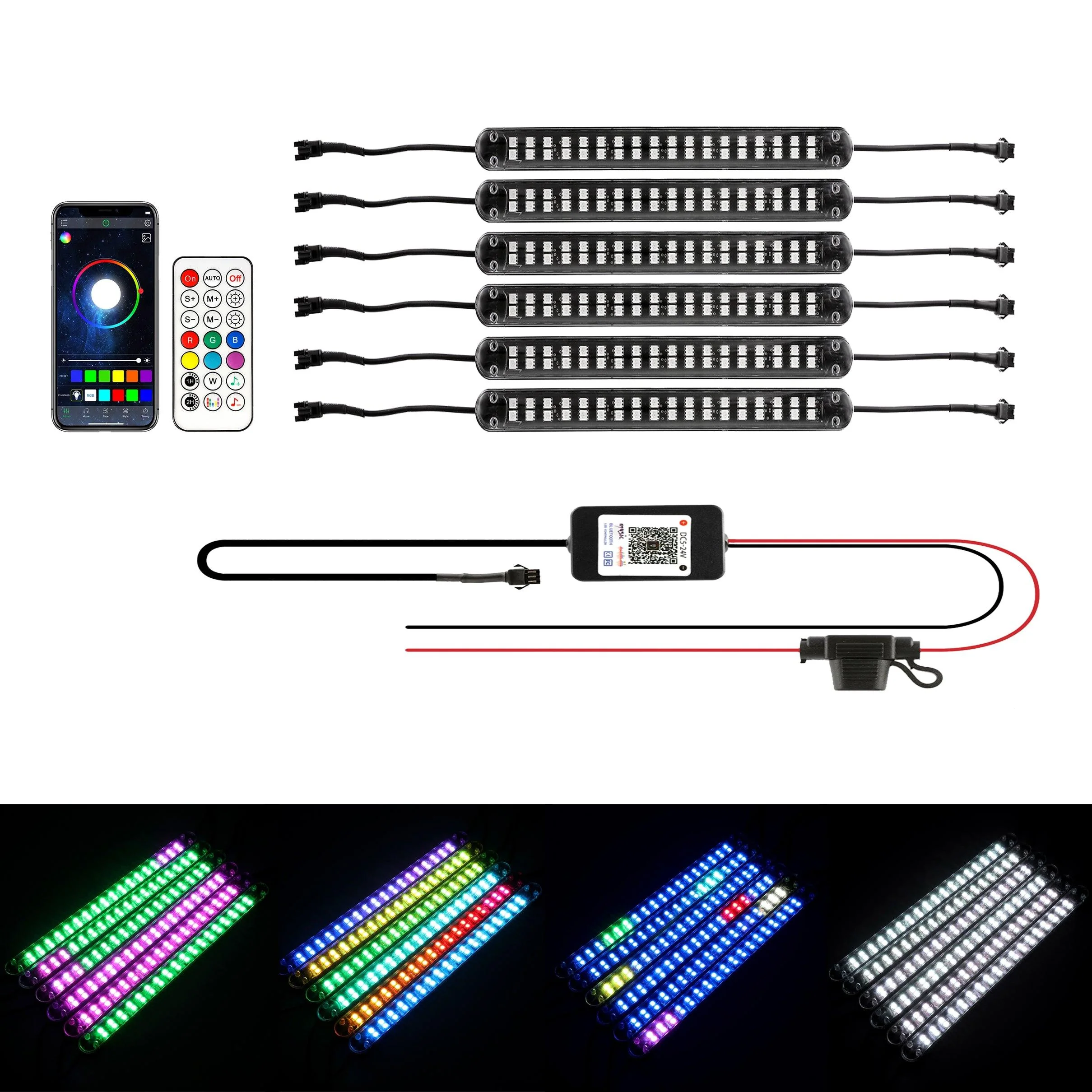 Magic Dream Color RGB Underglow Lights LED Strip Lights Kit with Bluetooth APP & Wireless Remote Control with Brake Light Function - Image 31