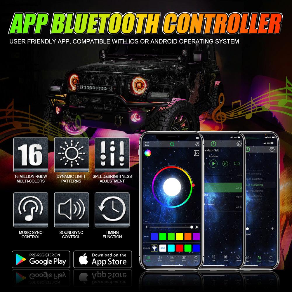Magic Dream Color RGB Underglow Lights LED Strip Lights Kit with Bluetooth APP & Wireless Remote Control with Brake Light Function - Image 6