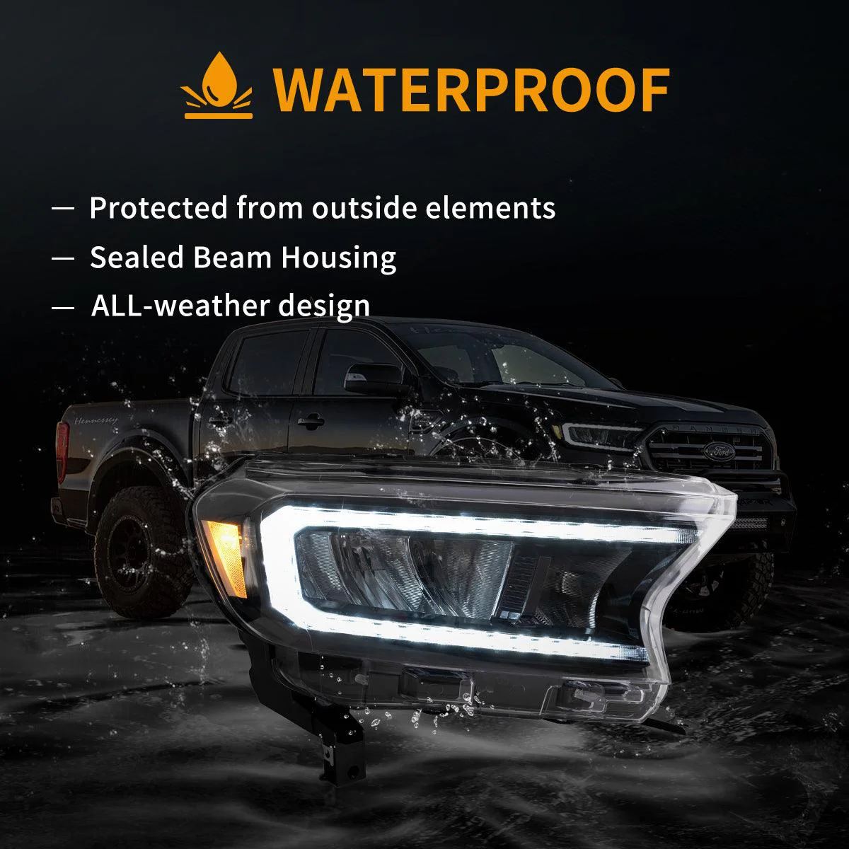 LED Headlight Assembly Reflection Bowl For 2016-2021 Ford Ranger 3th Gen P375 - Image 7