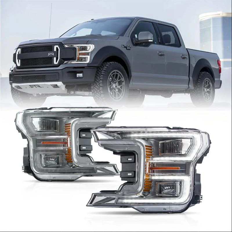 LED Headlight Assembly Dual Beam Projector With Start-up Animation Black/Chrome For 2018-2020 Ford F150 13th Gen - Image 14