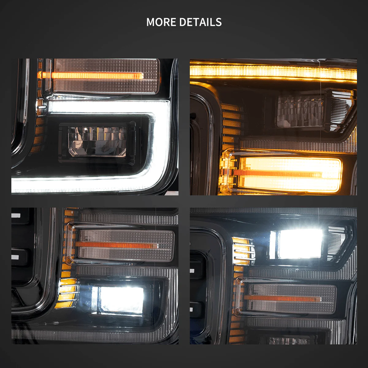 LED Headlight Assembly Dual Beam Projector With Start-up Animation Black/Chrome For 2018-2020 Ford F150 13th Gen - Image 8