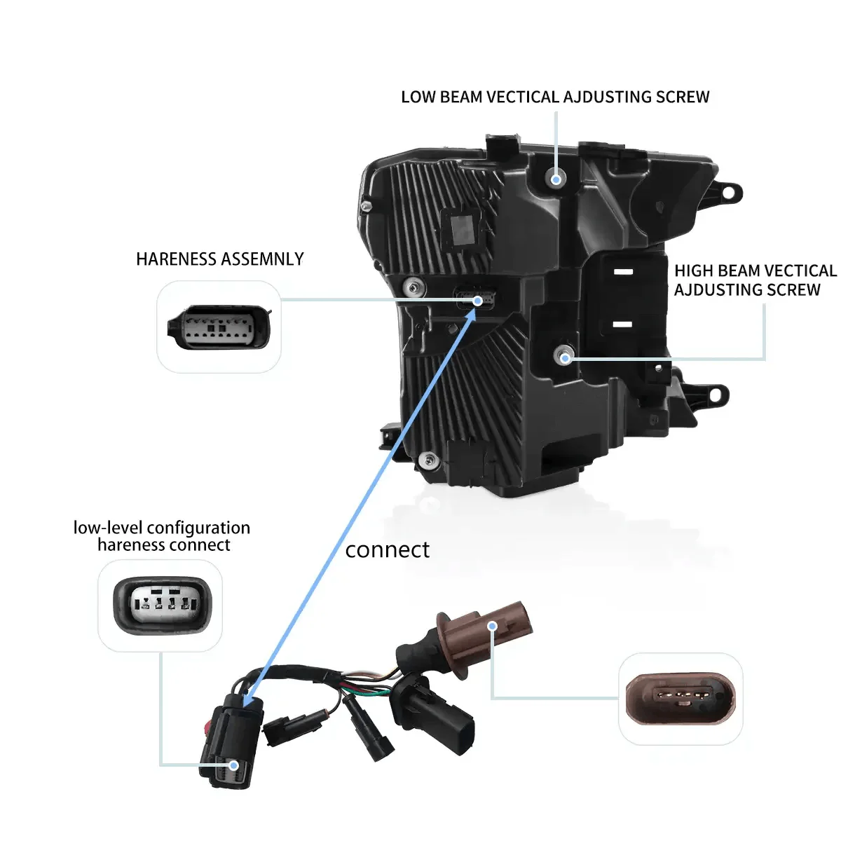 LED Headlight Assembly Dual Beam Projector With Start-up Animation Black/Chrome For 2018-2020 Ford F150 13th Gen - Image 9