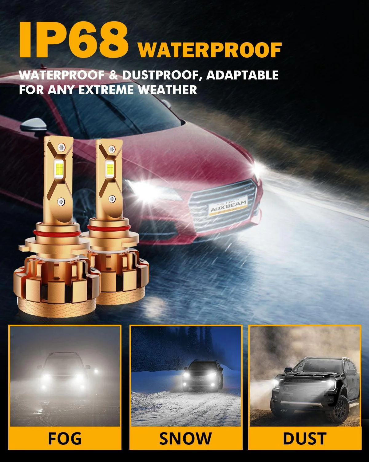 9005 LED Headlight Bulbs 70W 18000LM F-16 Plus Series Brightest 6000K Cool White | 2 Bulbs - Image 7