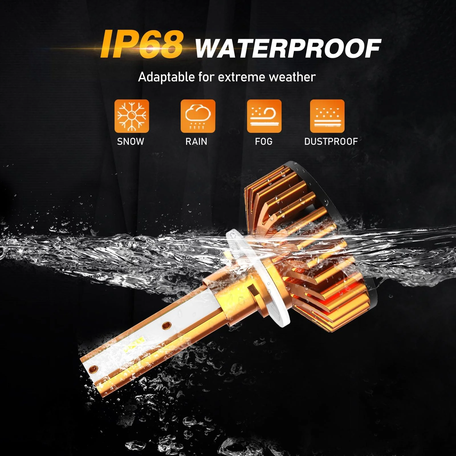 880/881 LED Headlight Bulbs 52W 10000LM F2 Series Mini Size 6500K Cool White |  2 Bulbs - Image 7