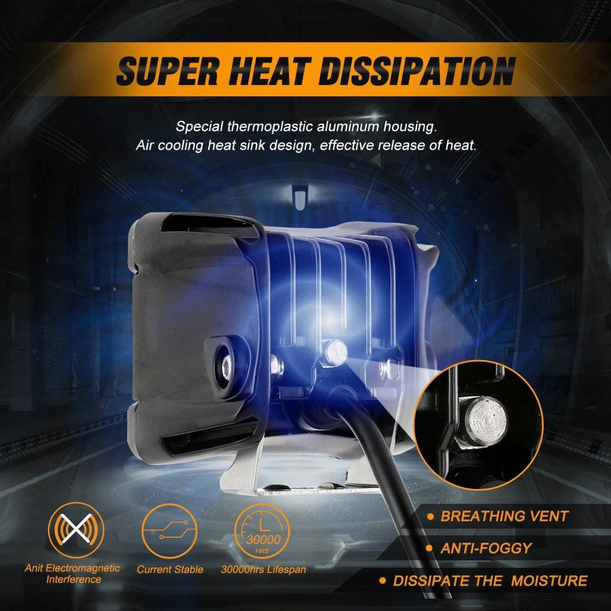 (2pcs/set) 3 inch 40W LED Pod Lights With DRL for SUV ATV UTV Trucks Pickup Boat - Image 8