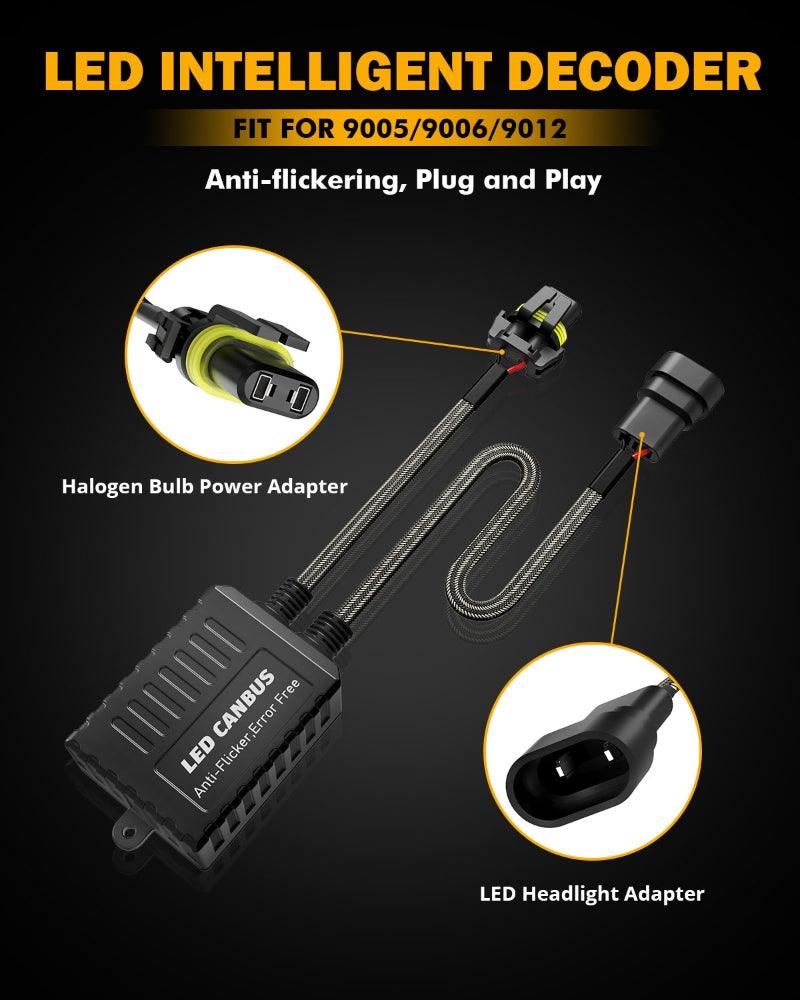 9012/HIR2 C20-Model Decoder-Pro Enhanced LED Headlight Bulbs Canbus Decoder Harness Resistor Conversion Kit 2pcs/Set - Image 6