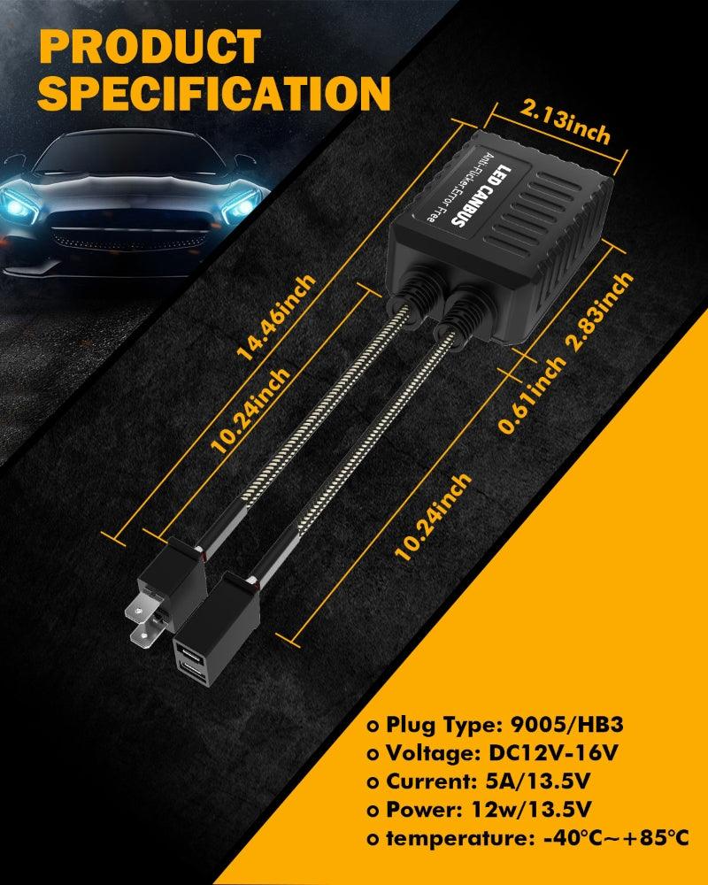 H7 C20-Model Decoder-Pro Enhanced Led Headlight Bulbs Canbus Decoder Harness Resistor Conversion Kit 2pcs/set - Image 3