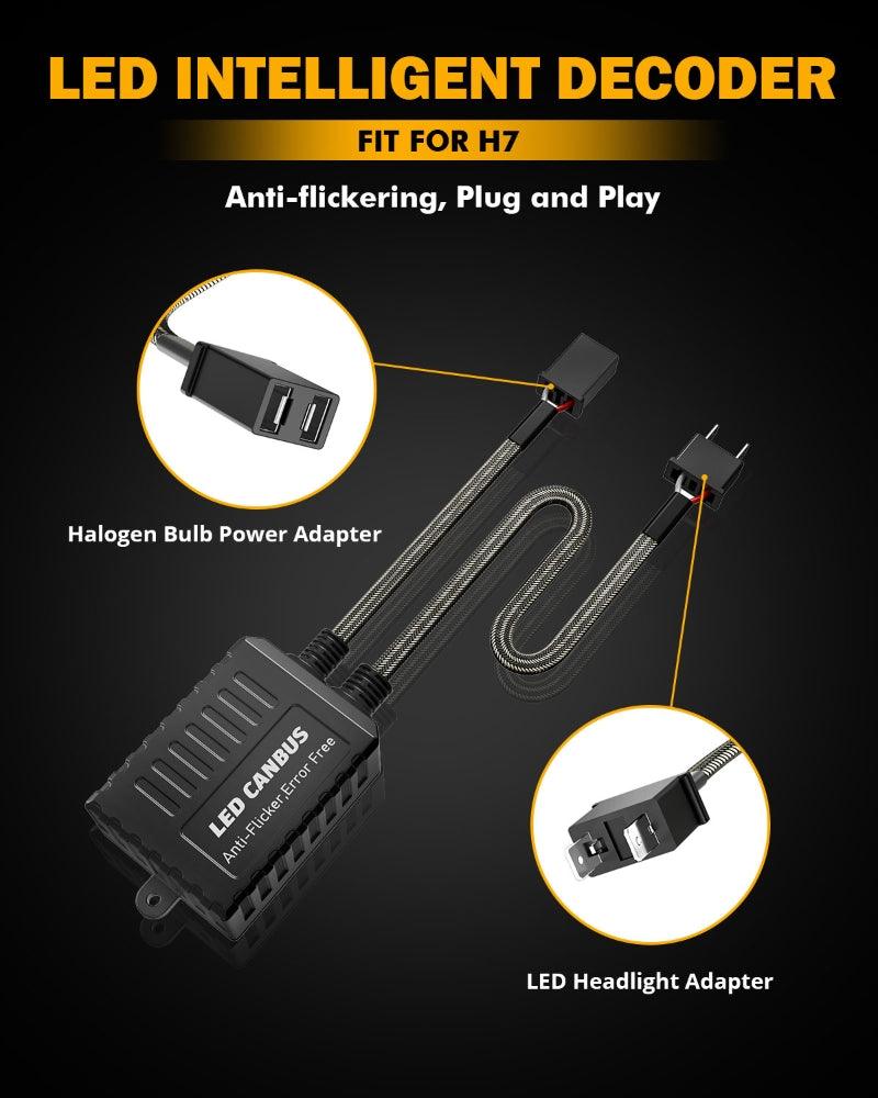 H7 C20-Model Decoder-Pro Enhanced Led Headlight Bulbs Canbus Decoder Harness Resistor Conversion Kit 2pcs/set - Image 5