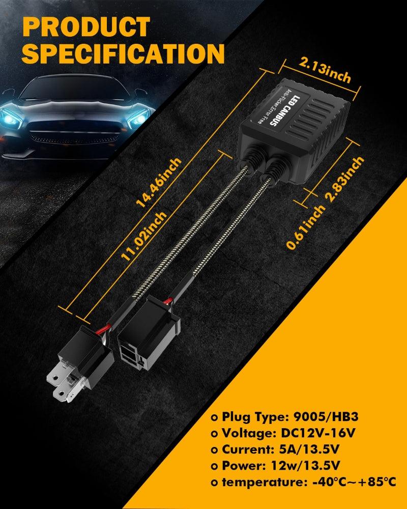 H4/9003 C20-Model Decoder-Pro Enhanced Led Headlight Bulbs Canbus Decoder Harness Resistor Conversion Kit 2pcs/set - Image 5