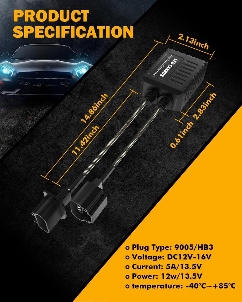 H13/9008 C20-Model Decoder-Pro Enhanced Led Headlight Bulbs Canbus Decoder Harness Resistor Conversion Kit 2pcs/set - Image 5