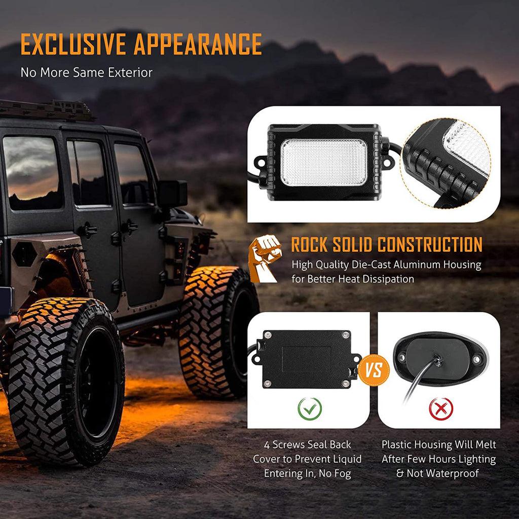 Dome Light UTV Interior Light Universal Roll Bar Cage Mount + RGBW LED Rock Light with Bluetooth Control for Polaris, Can-Am, UTV, ATV, Off-road Vehicle - Image 3