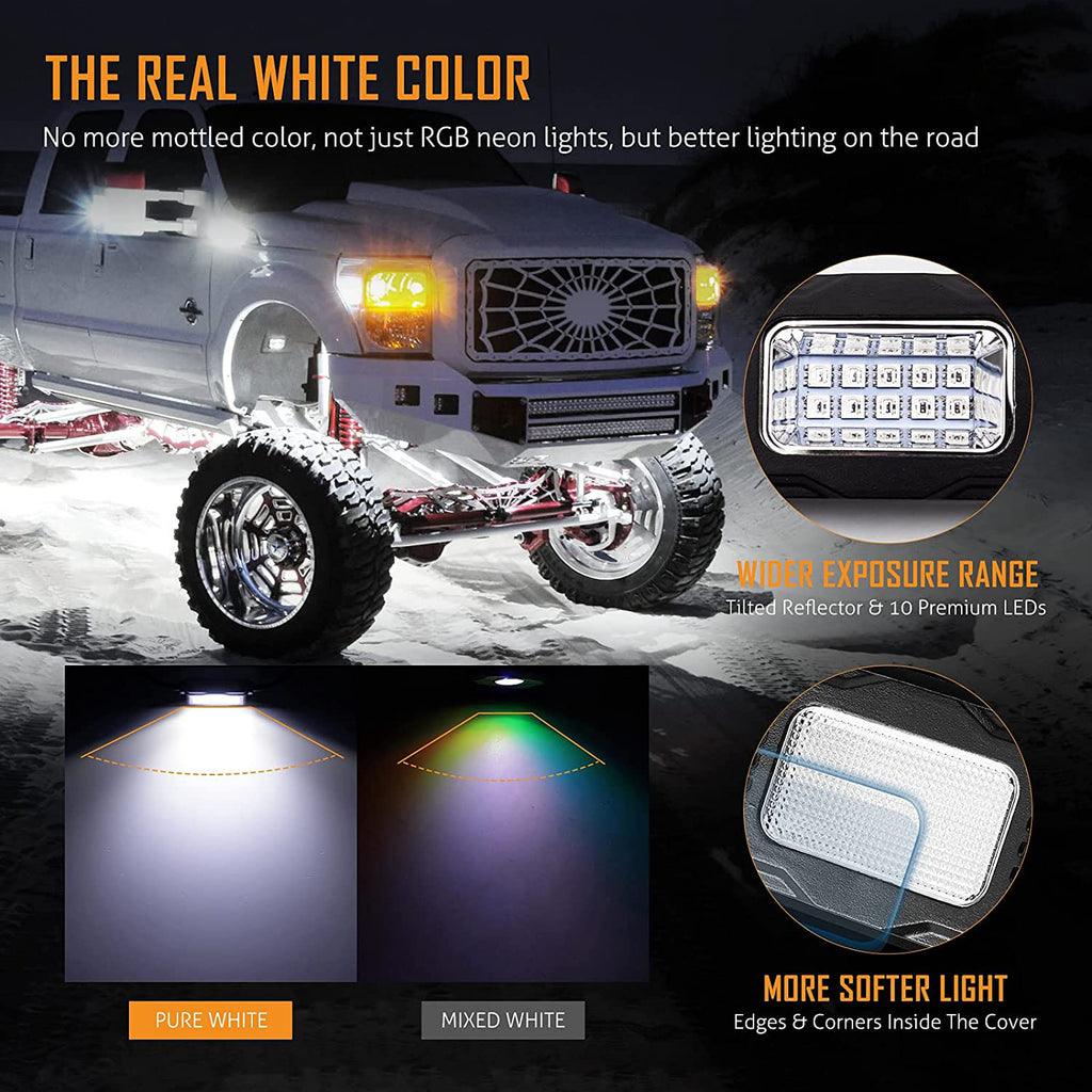 Dome Light UTV Interior Light Universal Roll Bar Cage Mount + RGBW LED Rock Light with Bluetooth Control for Polaris, Can-Am, UTV, ATV, Off-road Vehicle - Image 6