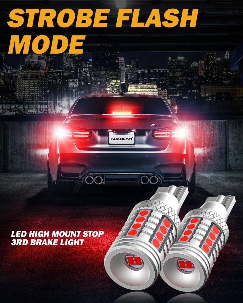 921 912 LED Bulbs Cargo Light High Mount Stop 3rd Brake Light Combo, White & Strobe Red Kit | 4 Bulbs - Image 5