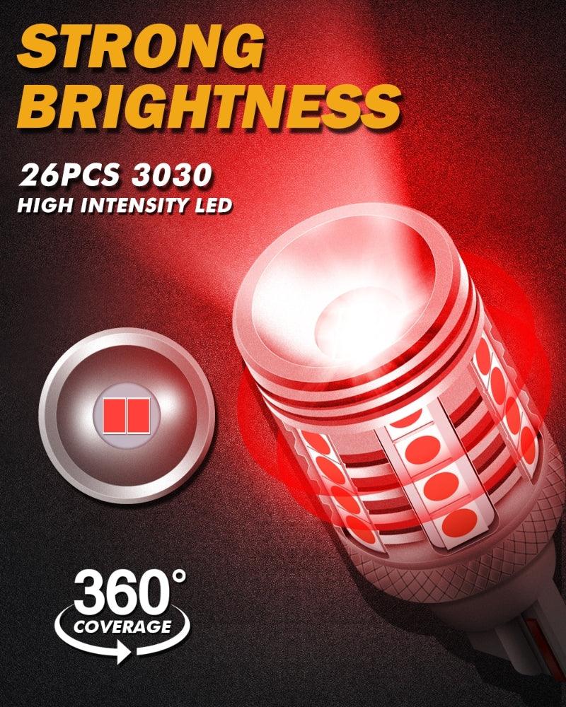 921 912 LED Bulbs Cargo Light High Mount Stop 3rd Brake Light Combo, White & Strobe Red Kit | 4 Bulbs - Image 7