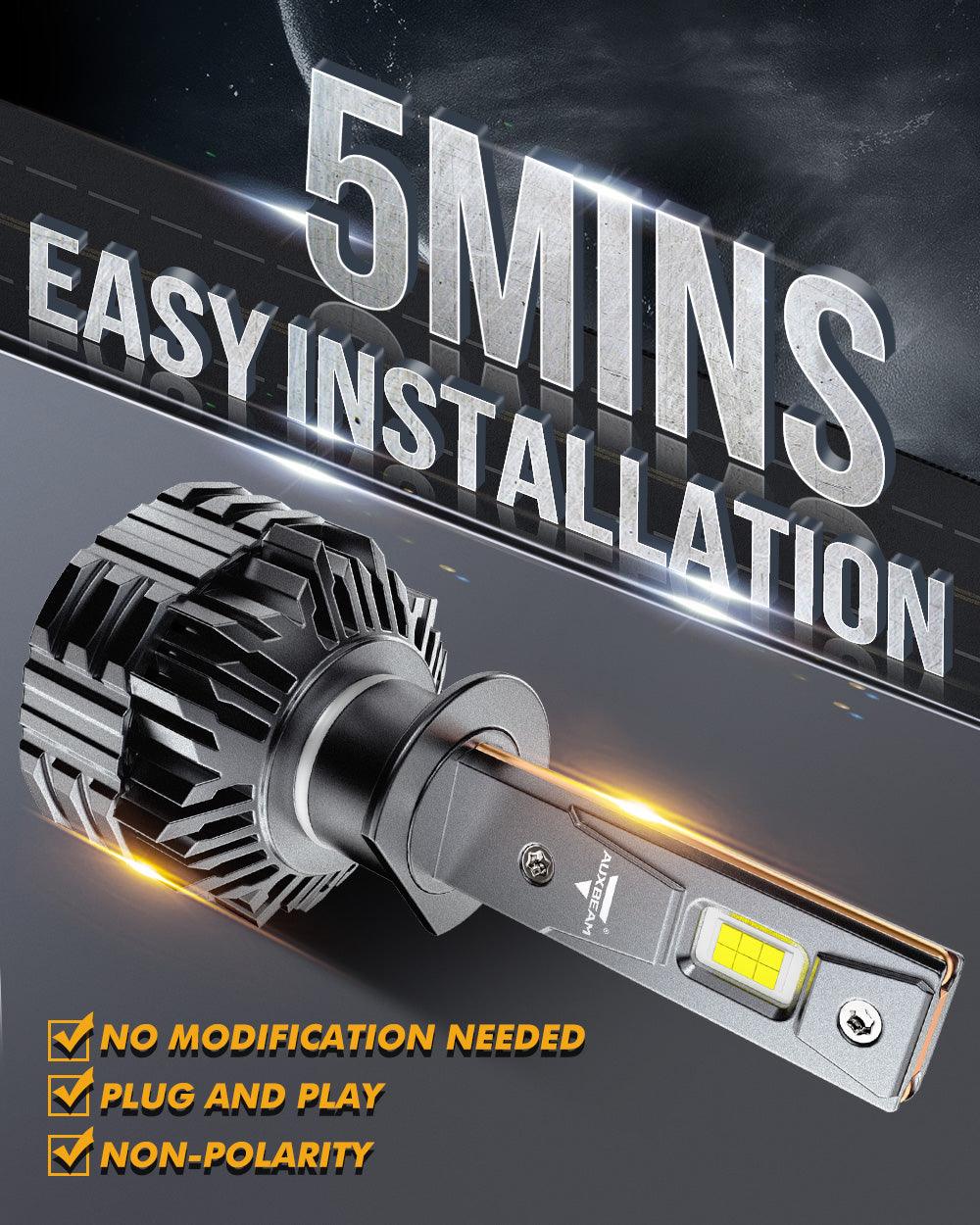 H1 LED Headlight Bulbs 110W 24000LM F22 Series High Brightness 6500K Cool White | 2 Bulbs - Image 6