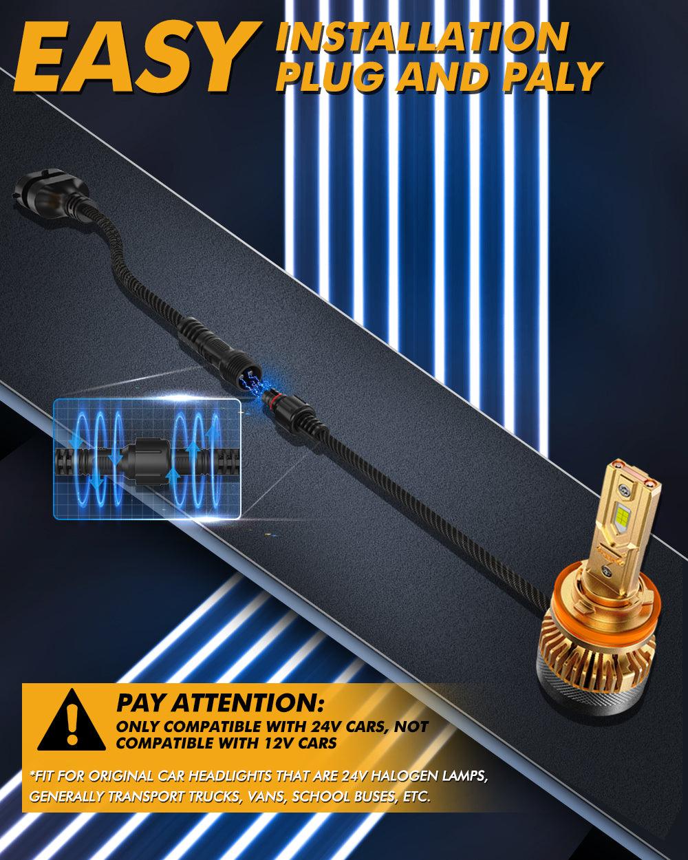 🆕High Power S3 Pro Series 24V 24000LM 120W LED Headlight Bulbs 6500K Cool White - Image 6