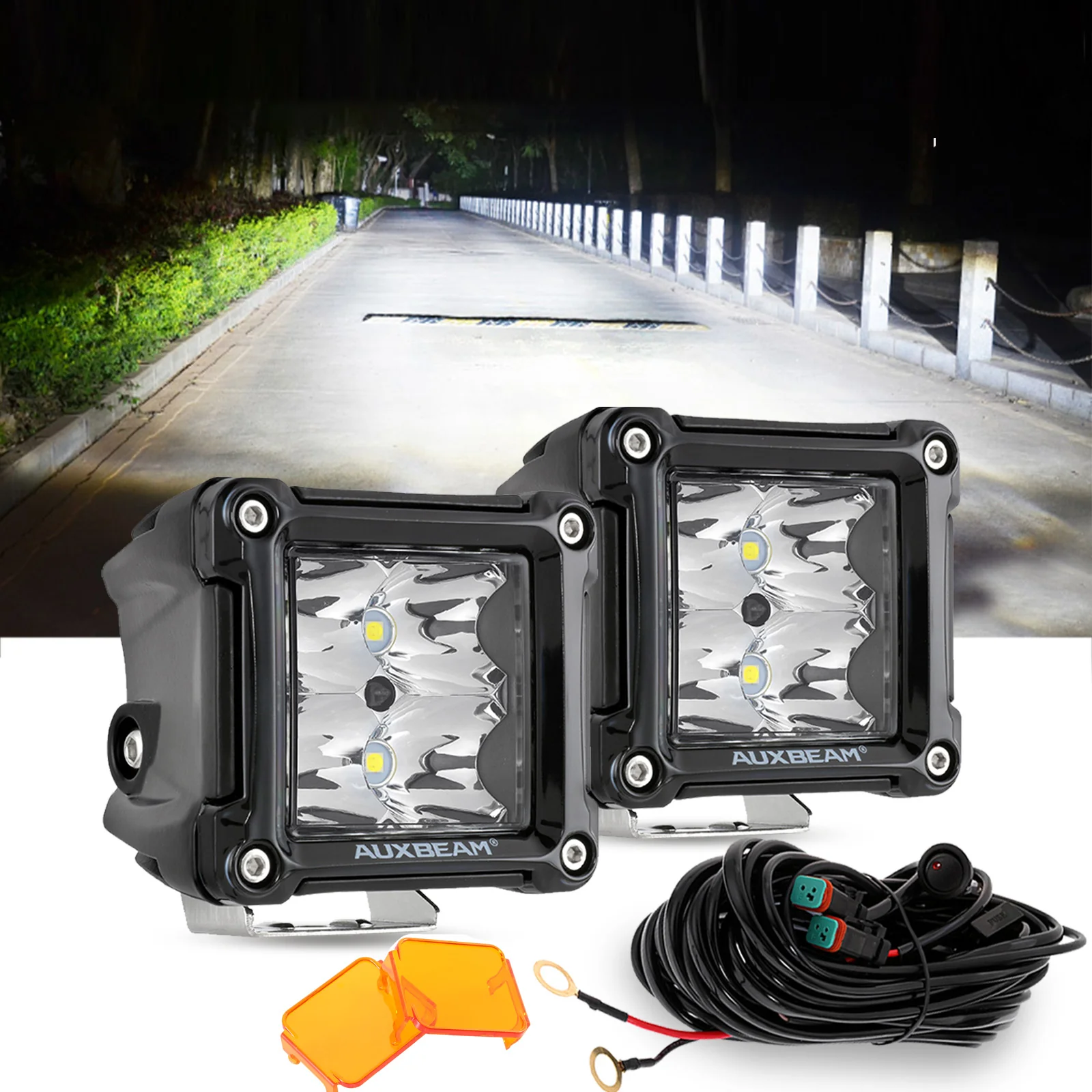 3 Inch 40W LED Pods Light Spot/Flood Multicolor frame with wiring harness for SUV ATV UTV Trucks Pickup Boat - Image 51