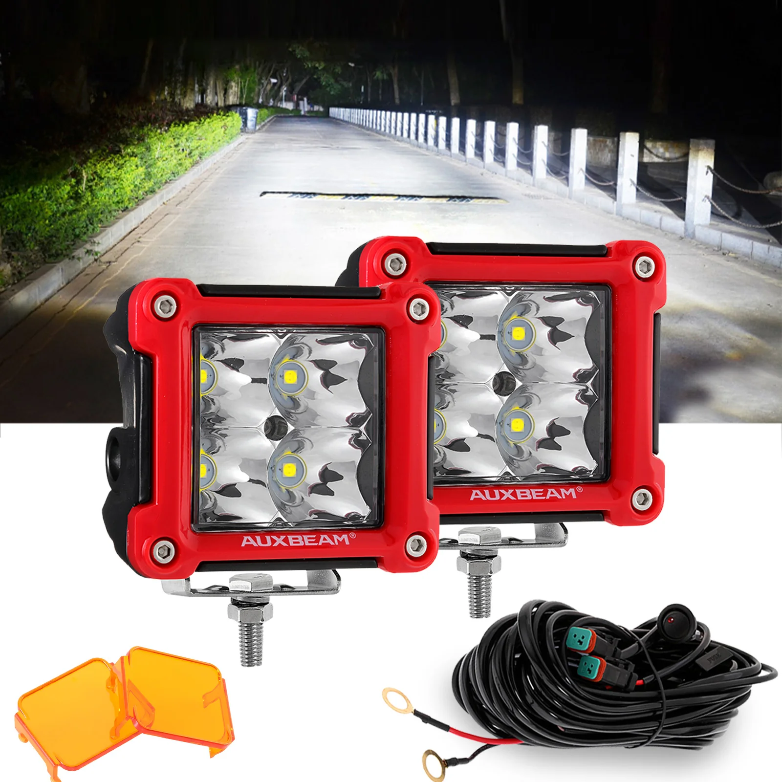 3 Inch 40W LED Pods Light Spot/Flood Multicolor frame with wiring harness for SUV ATV UTV Trucks Pickup Boat - Image 52