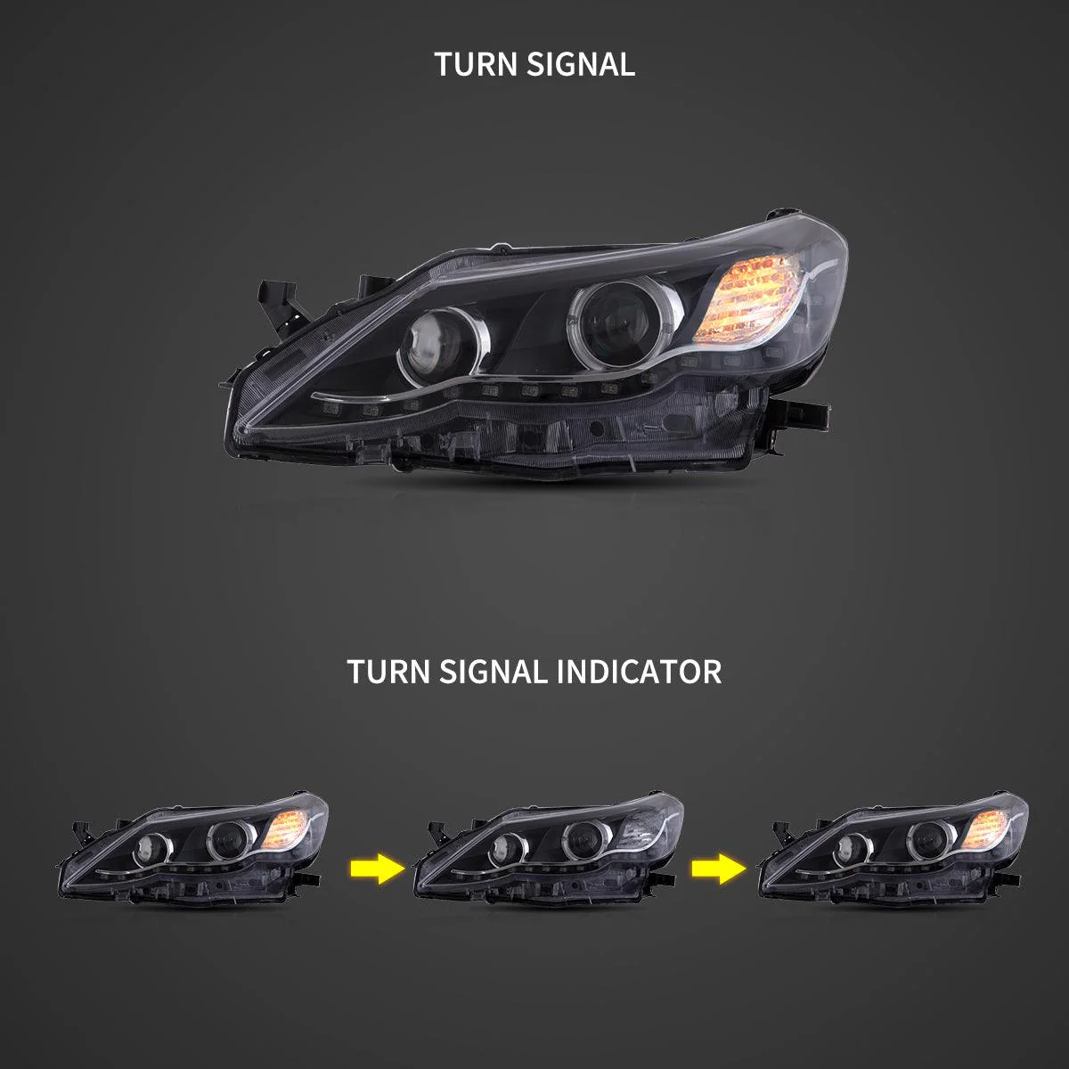 LED Headlight Assembly Dual Beam Projector Black For 2009-2013 Toyota Reiz/Mark X 2th Gen (GRX130) Pre-Facelift - Image 3